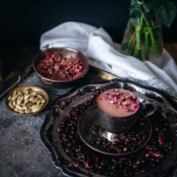 Beetroot Middle Eastern cardamom rose latte