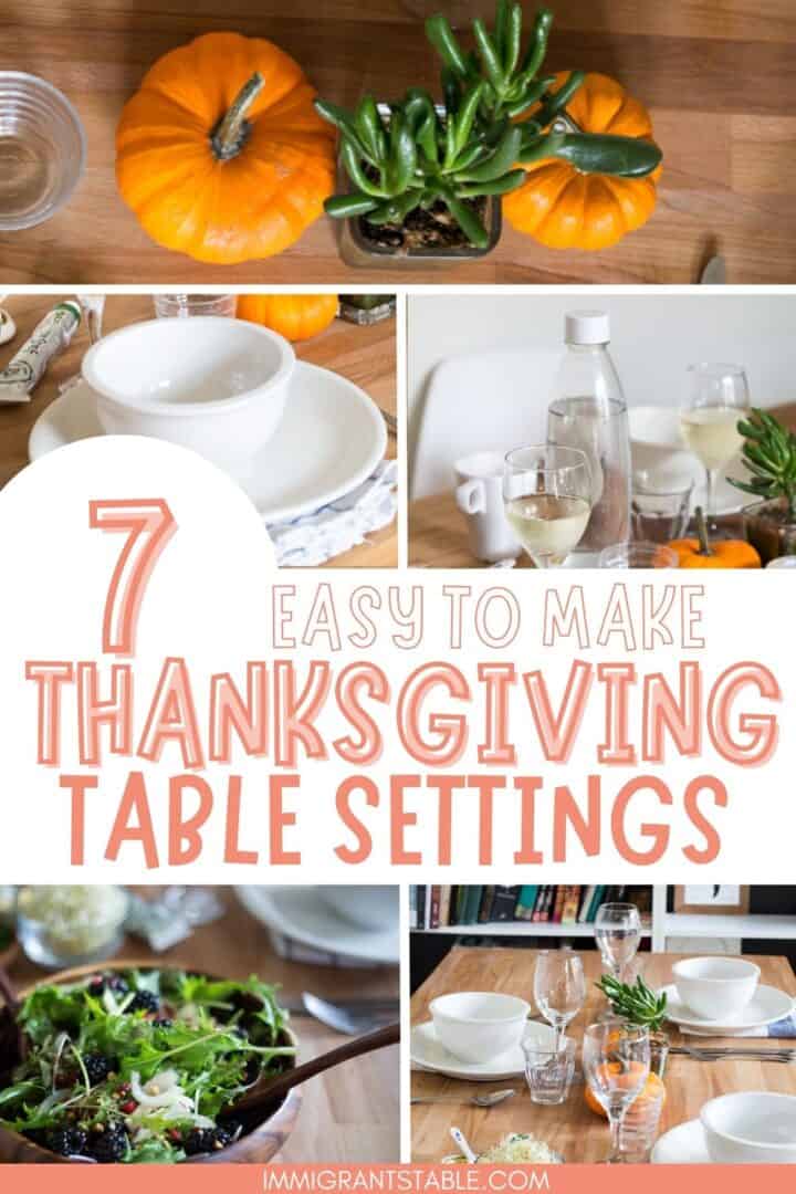 different images of simple and easy to make thanksgiving table settings