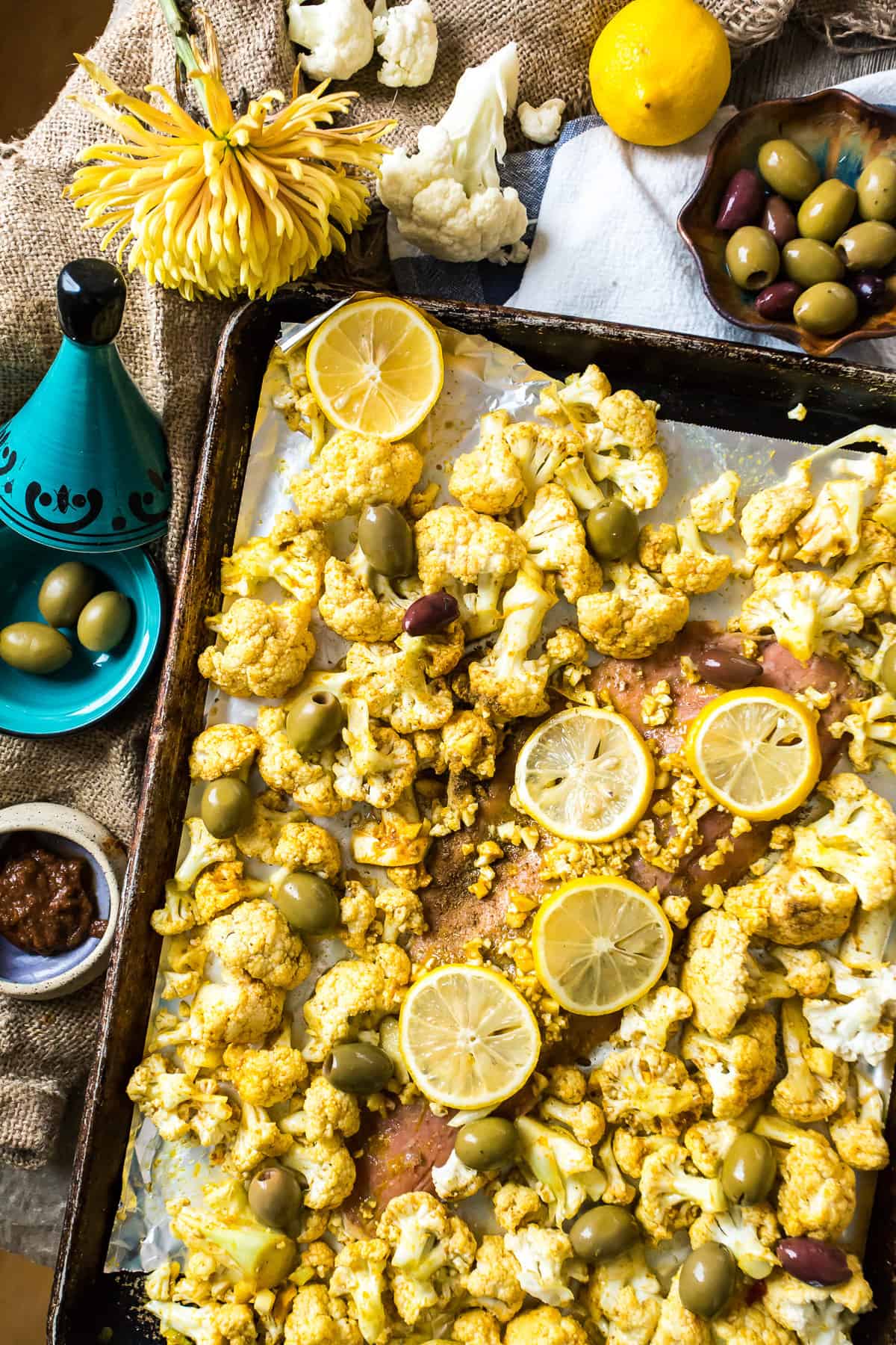 sheet pan with turmeric