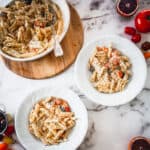 two plates of pasta