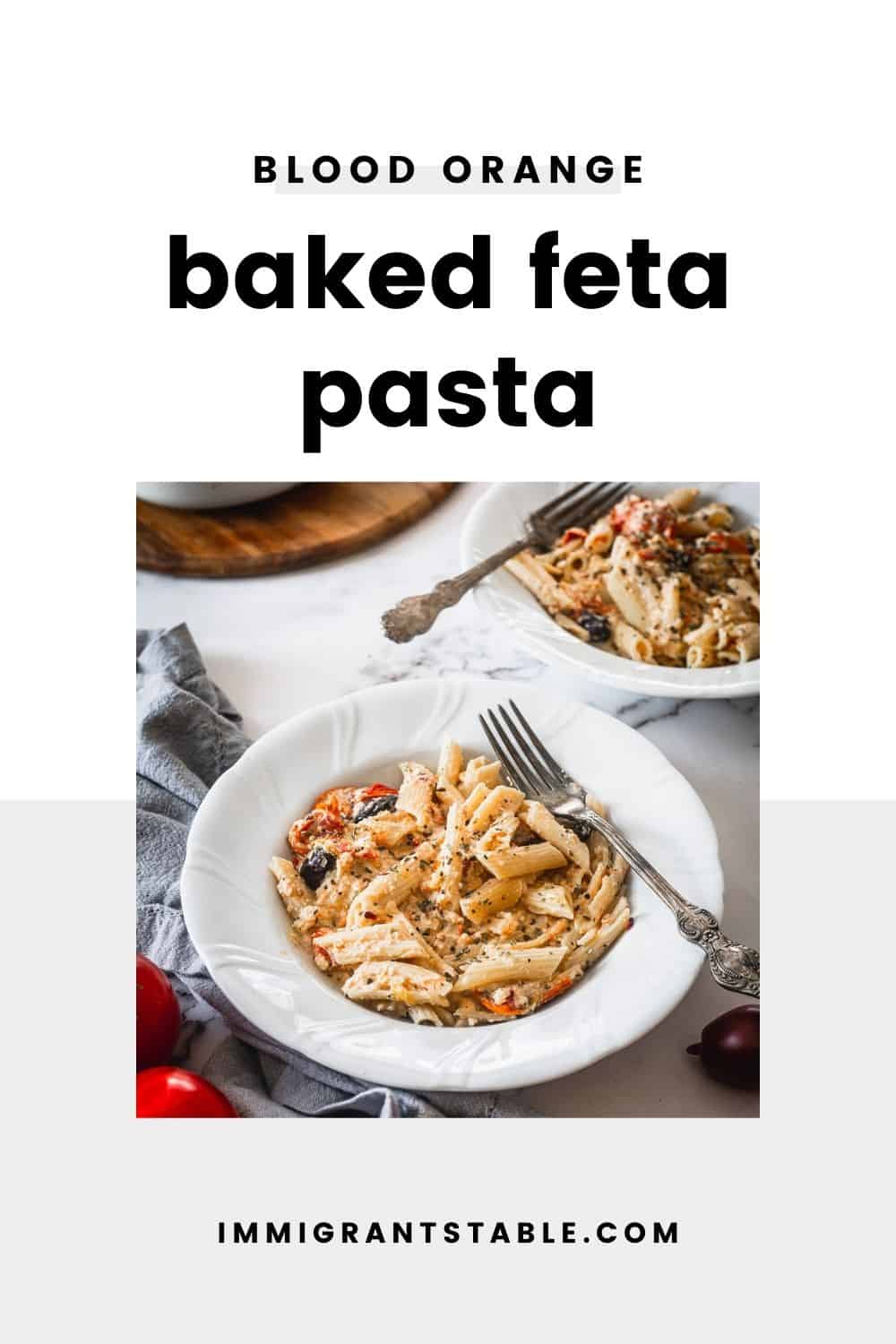 plate of baked feta pasta