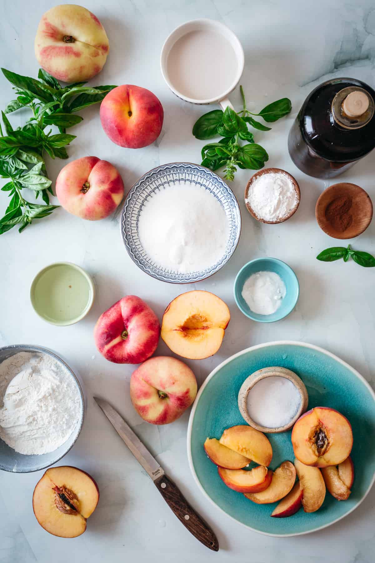 ingredients for gluten free peach cobbler