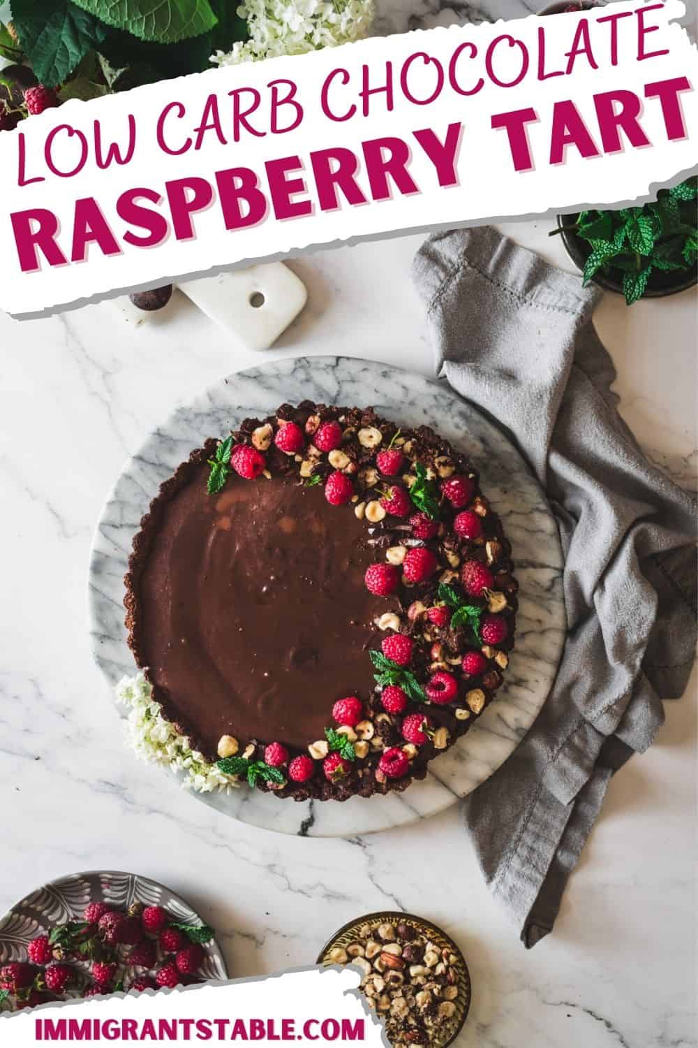 Low Carb Chocolate Raspberry Tart