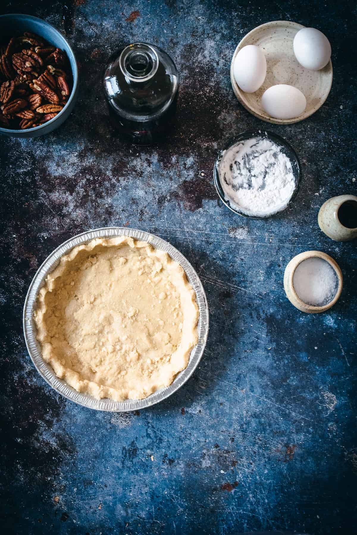 almond flour pie dough in pie pan