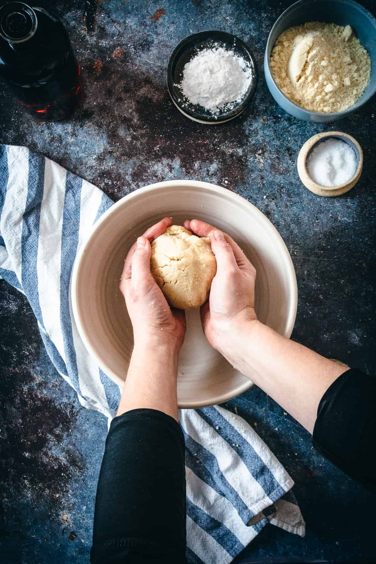 gluten free pie crust rolled into ball