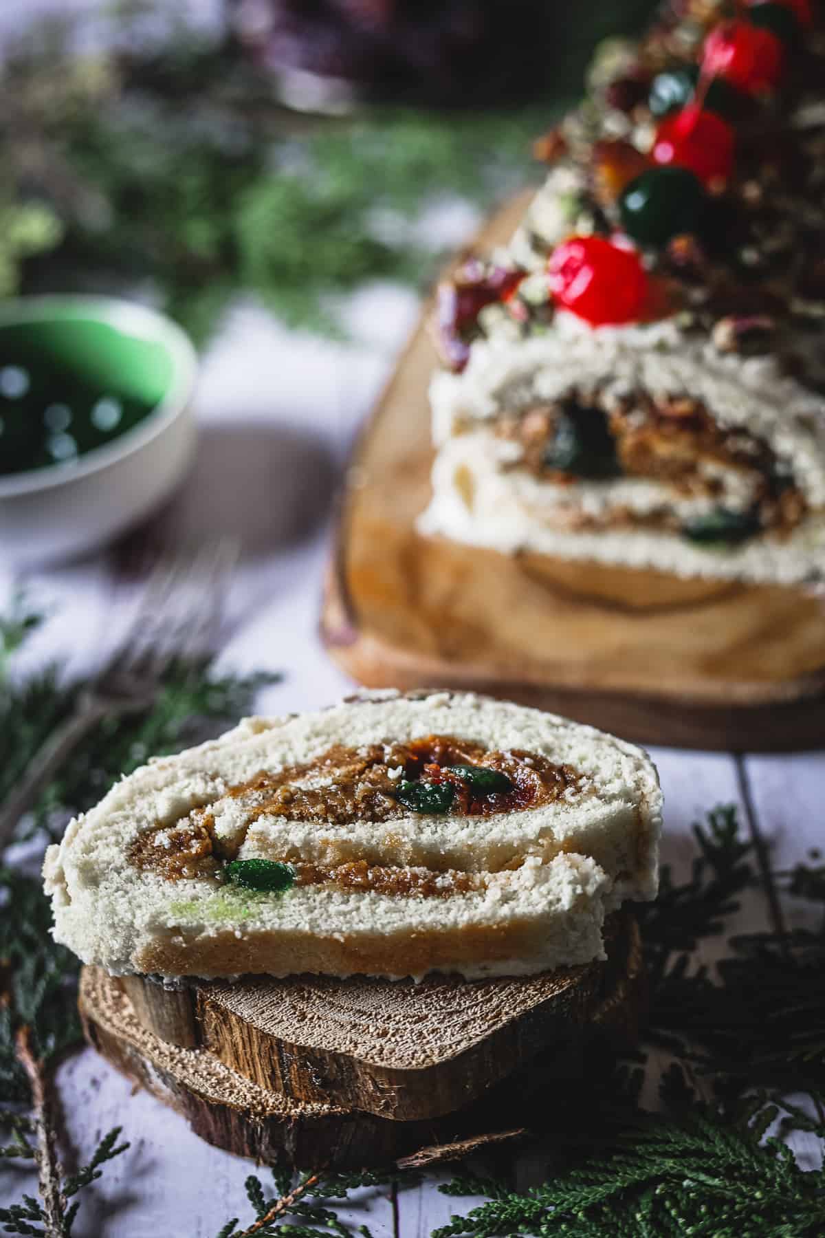 Gluten Free Vegan Yule Log Cake, Freee