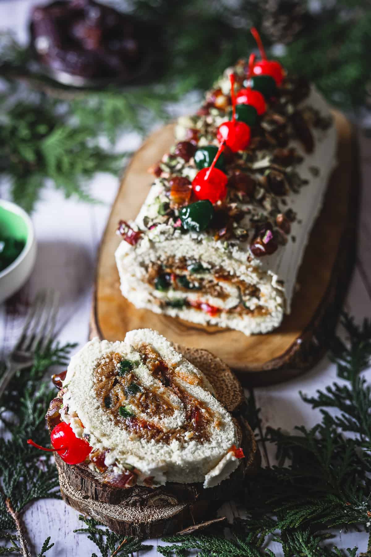 Recipe for Yule Log Cake - Buche-De-Noel (Swiss Roll) - Veena Azmanov