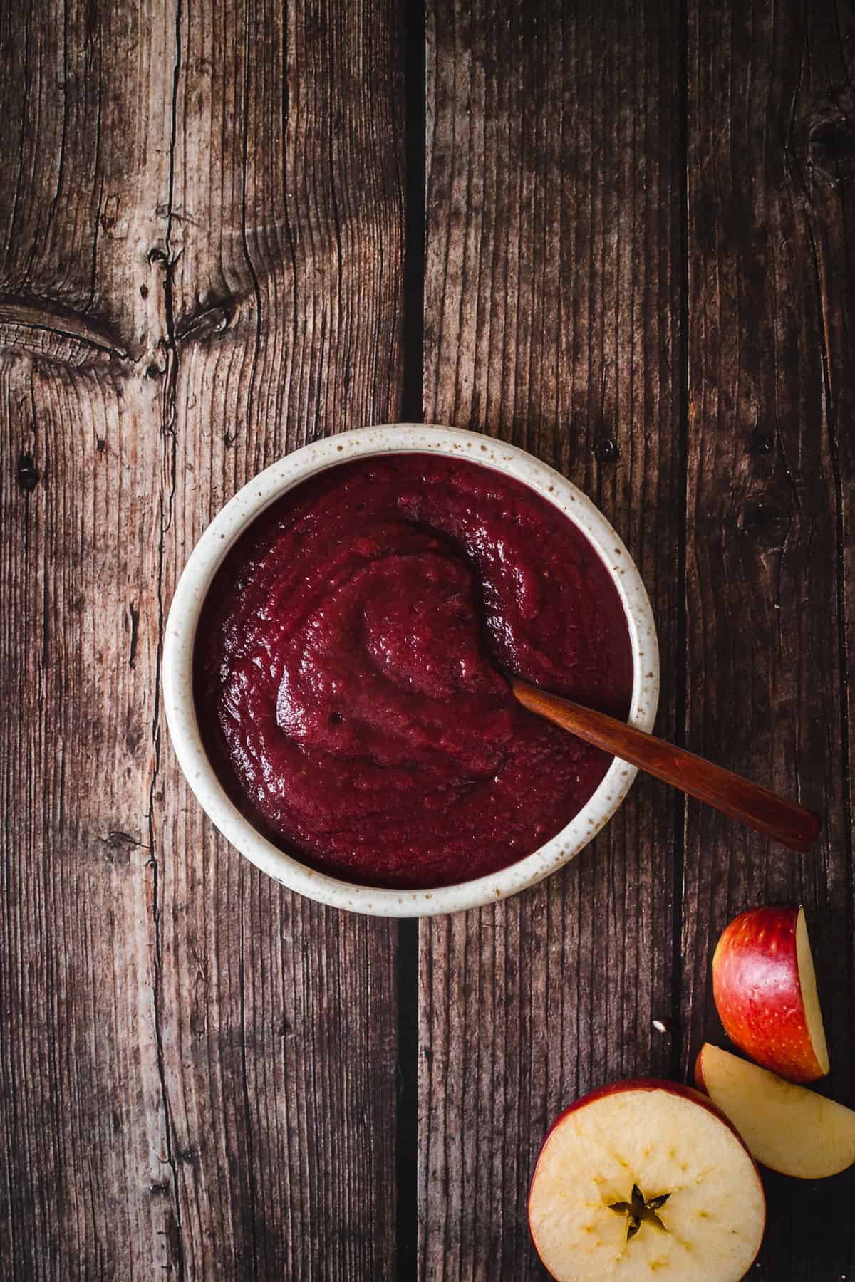 berry apple compote in bowl