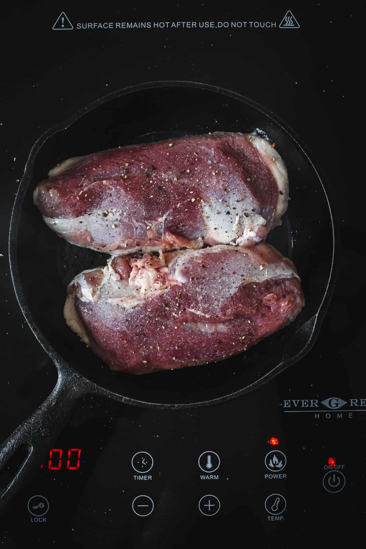 duck breast in cast iron pan