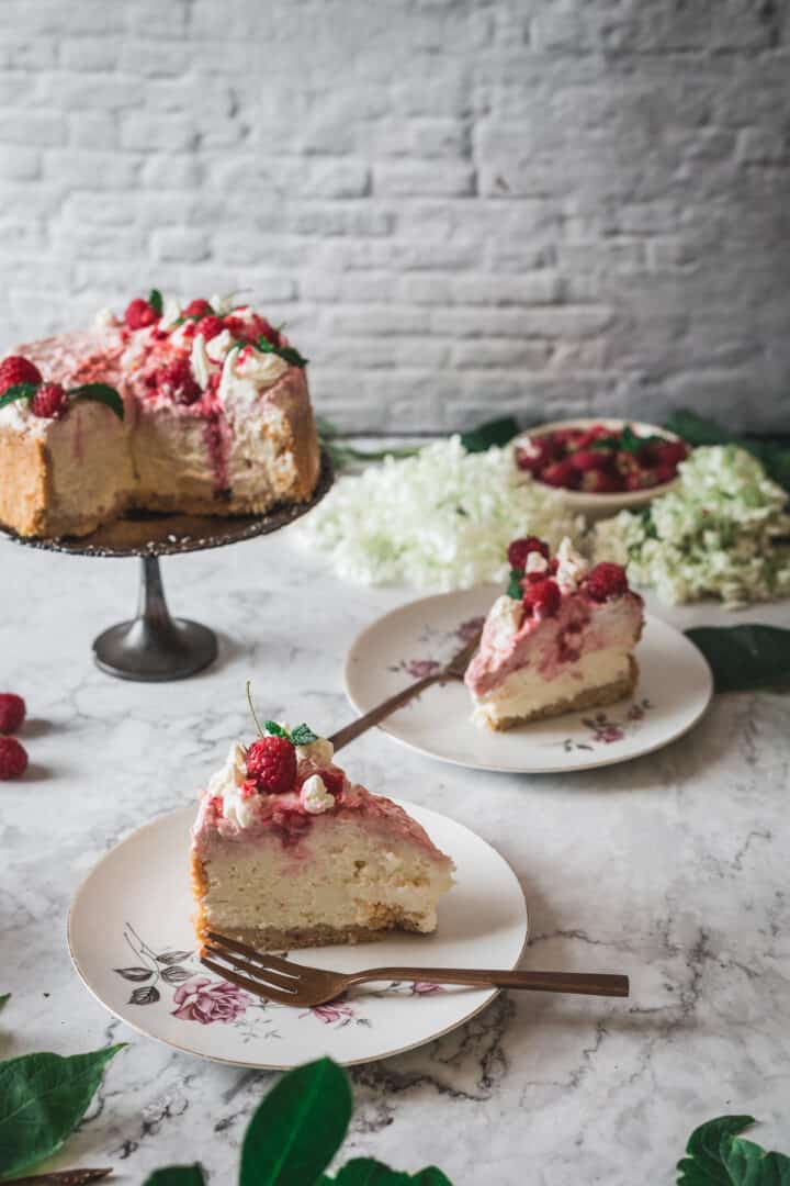 two slices of cheesecake