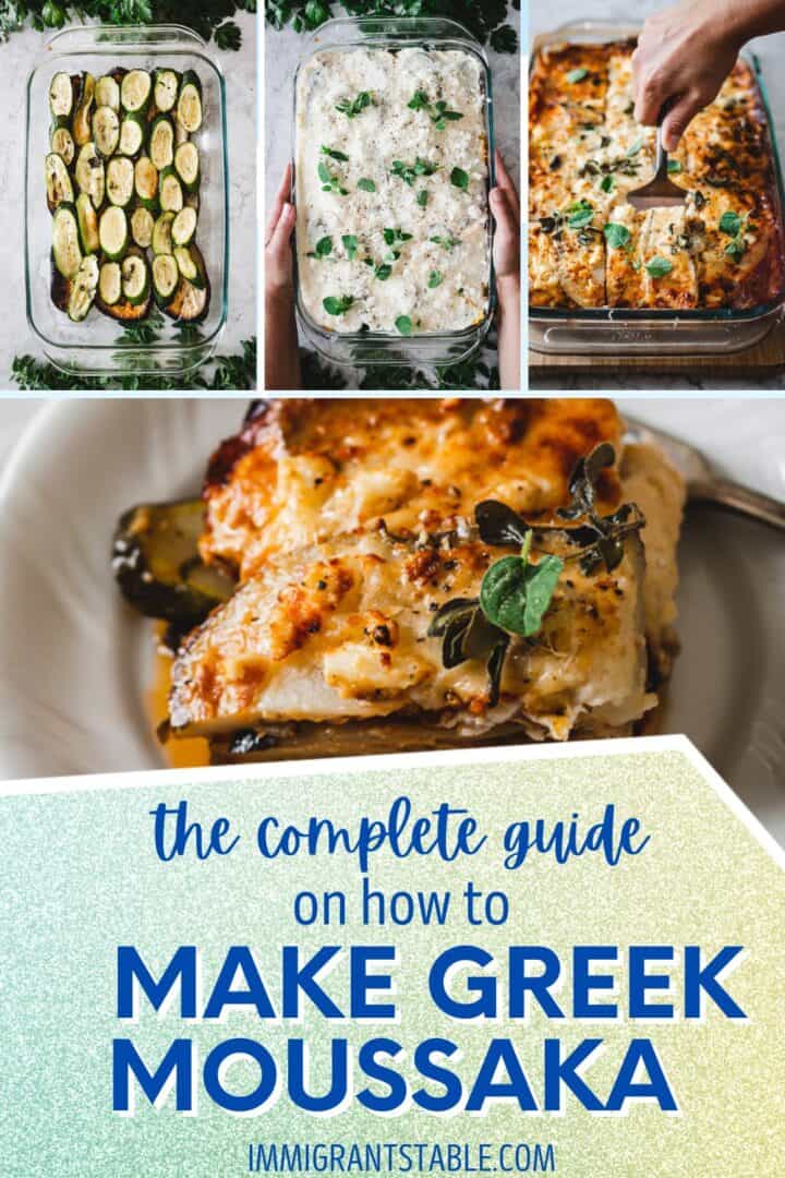 stages of making greek moussaka