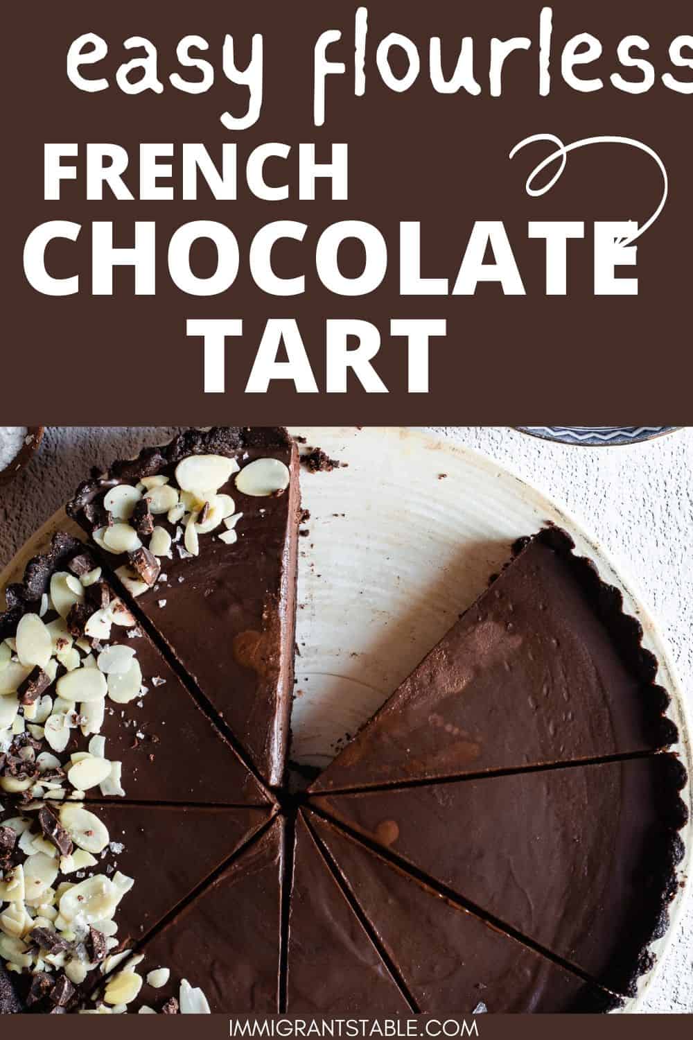 Sinful but healthy dark chocolate tart {gluten free, vegan option}