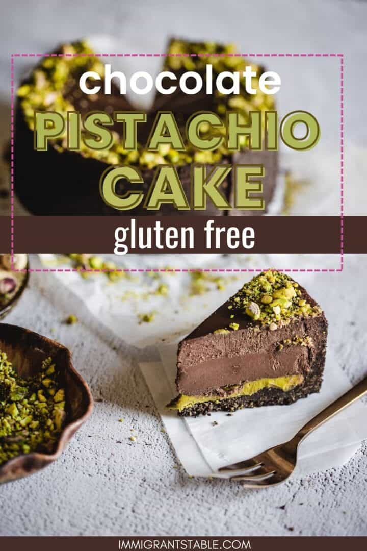 Very moist chocolate pistachio cake - Lilie Bakery