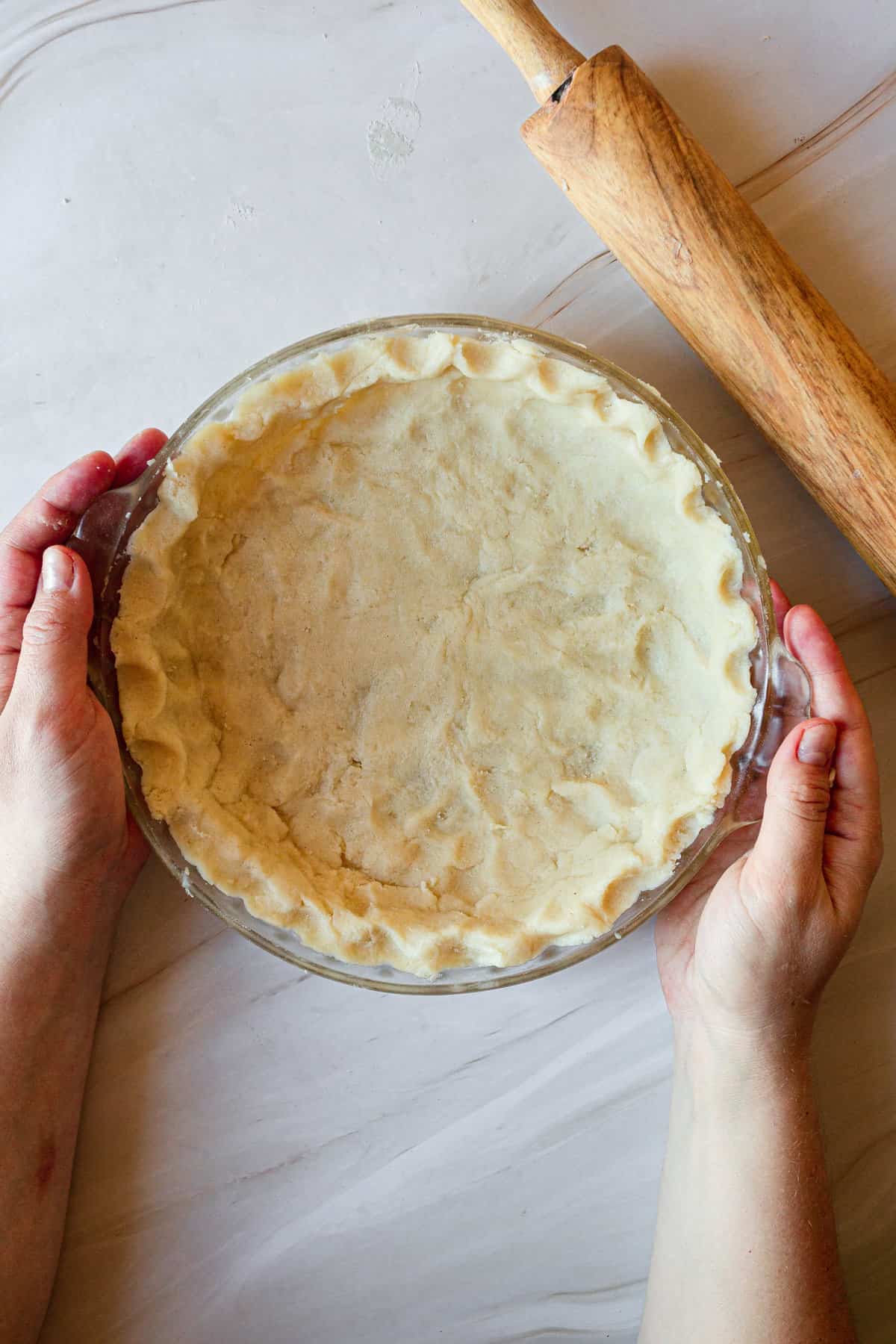 dough pressed into pie dish