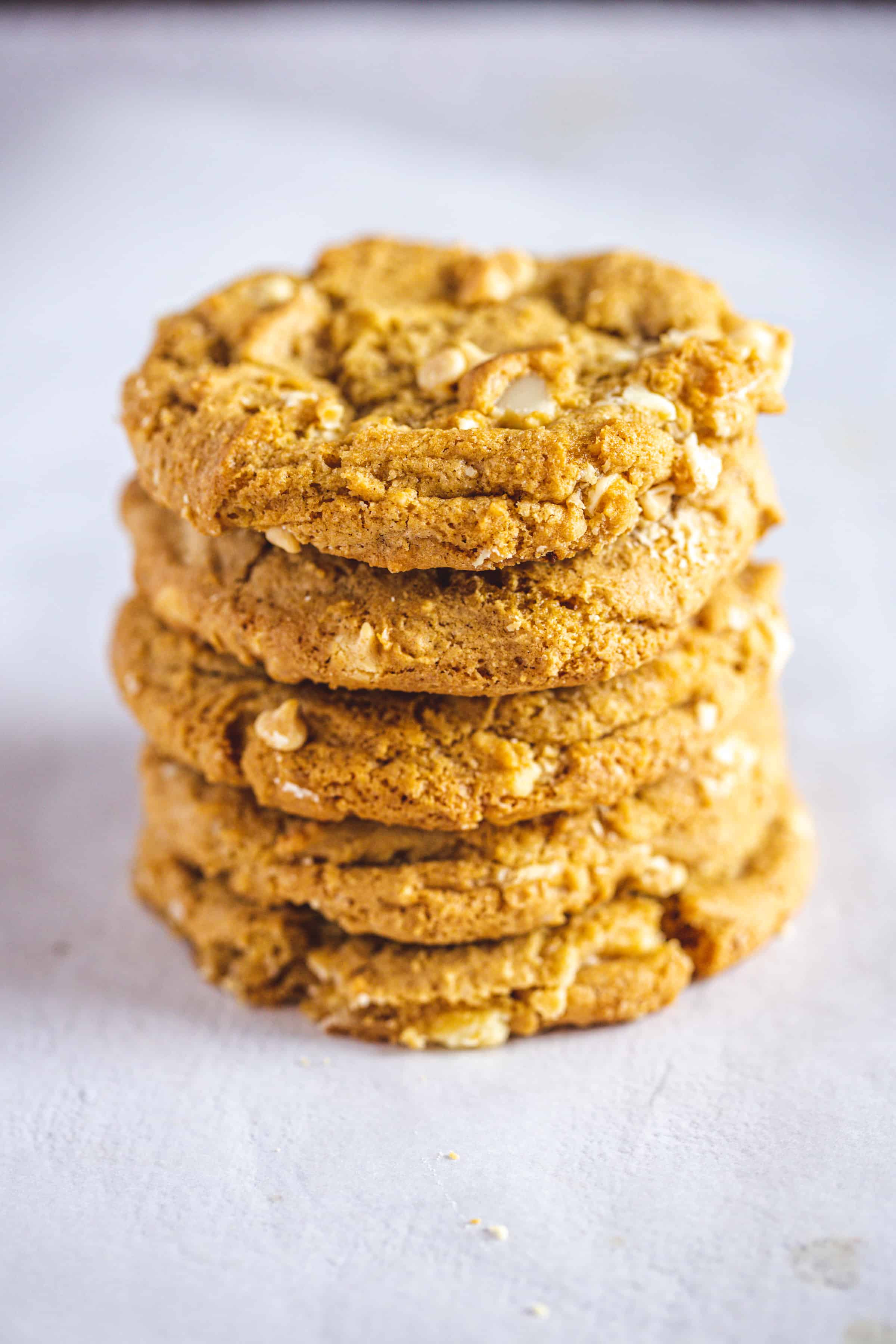 white chocolate chip cookie stack