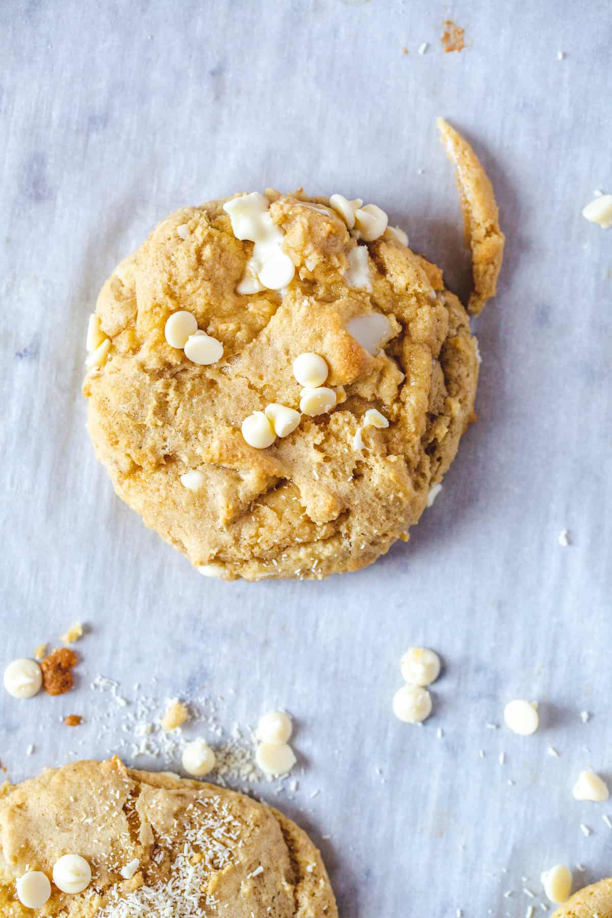 shaping white chocolate chip cookie