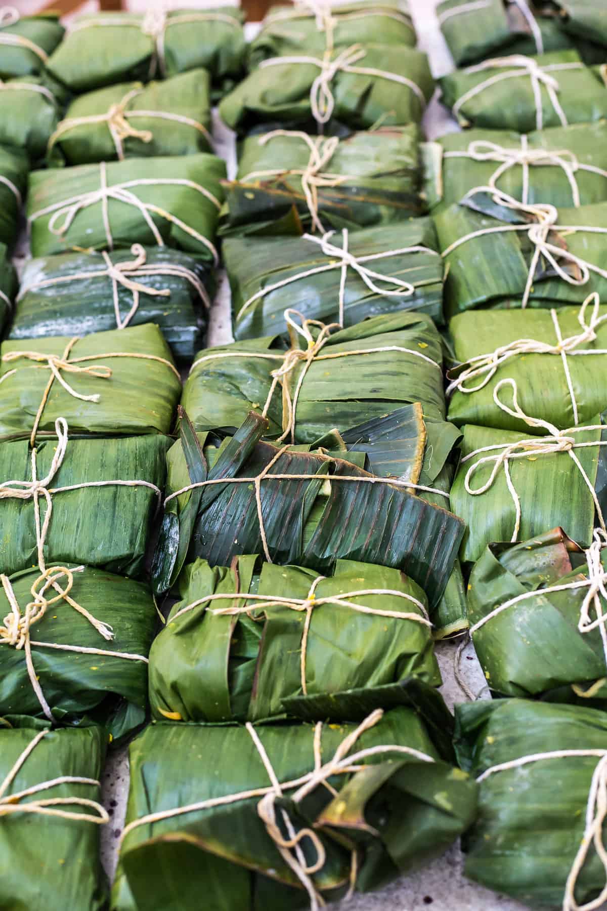 tamales wrapped in twine