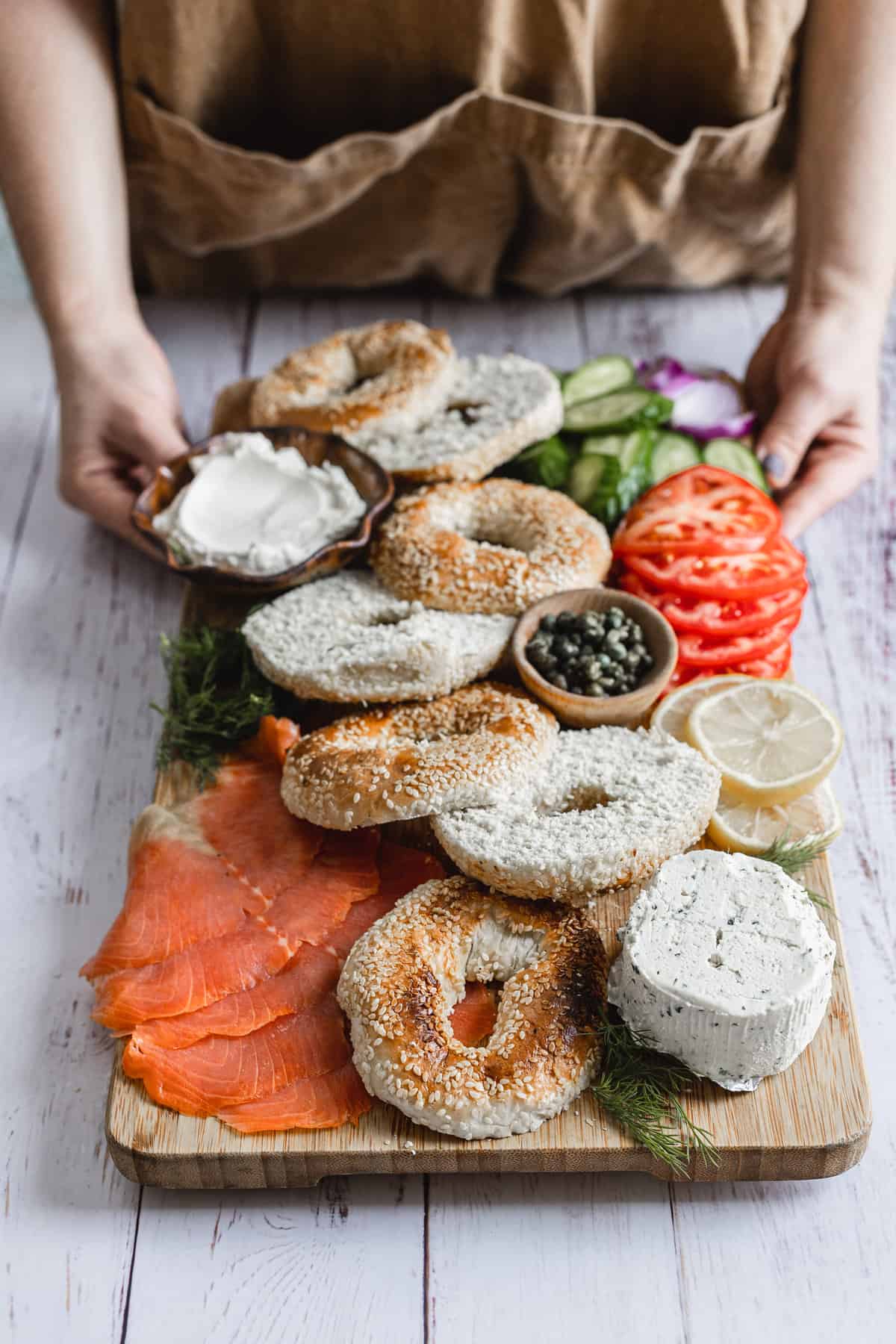 putting out a bagel board