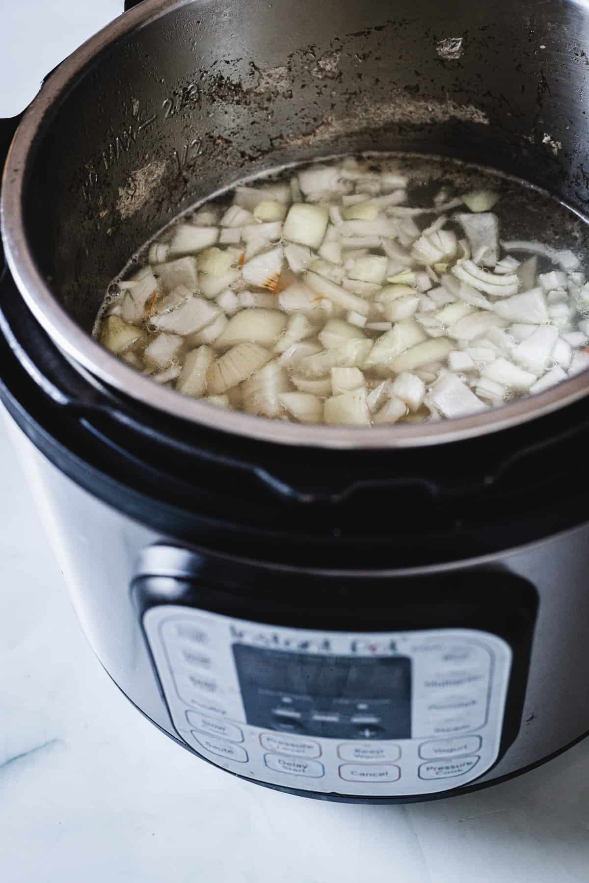 onions floating in instant pot
