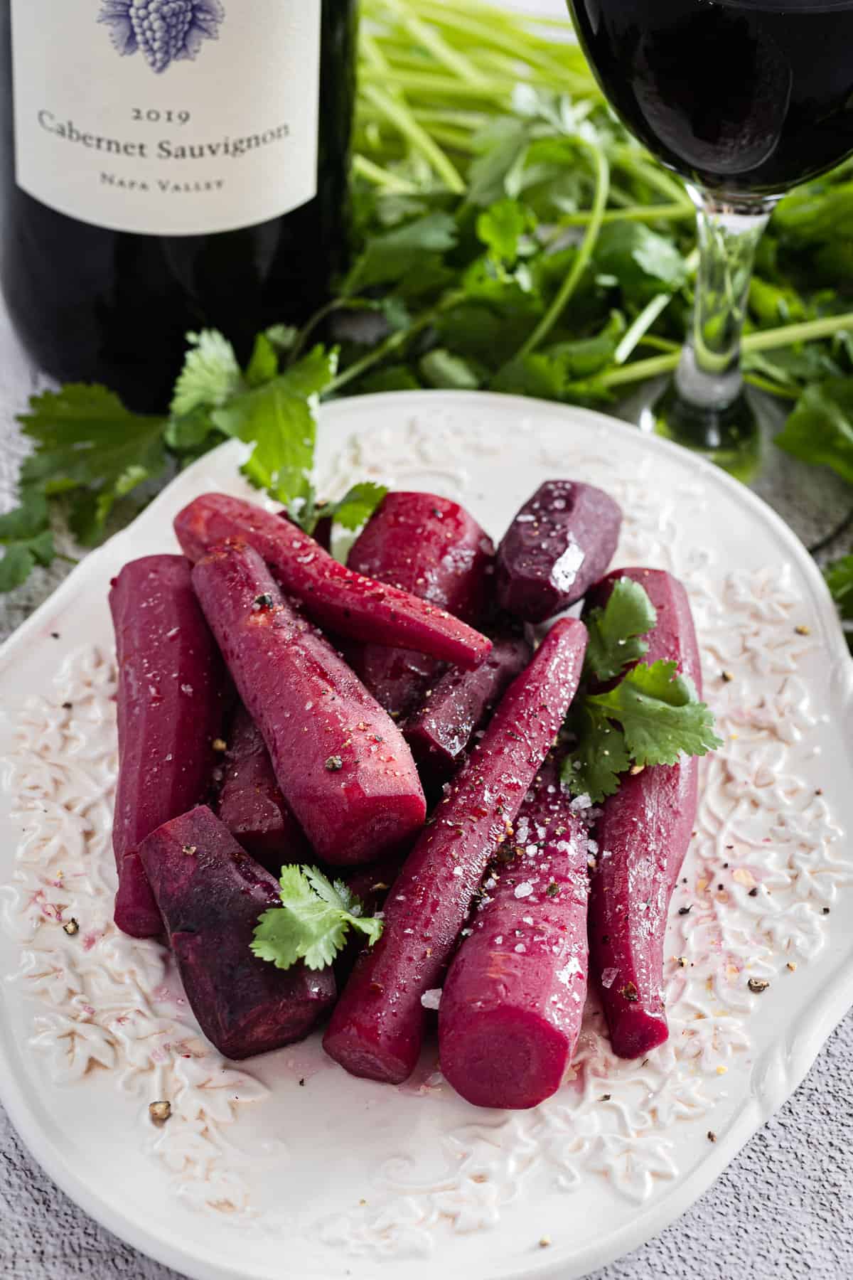 wine glazed carrots with parsley