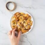 air fryer plantain tostones on white plate