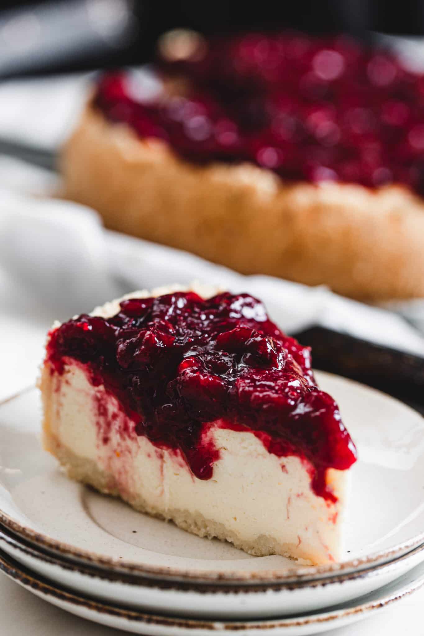 Baked cranberry cheesecake is the perfect sweet and tangy blend