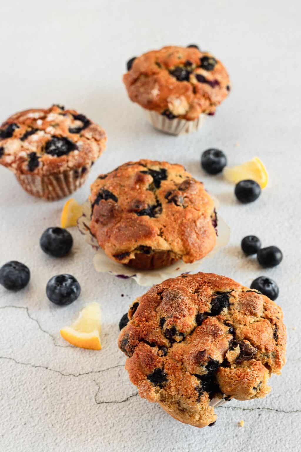 Gluten free blueberry muffins recipe with a touch of lemon