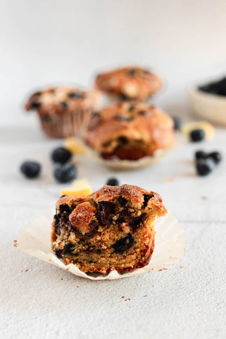 The best gluten free blueberry muffins recipe with a touch of lemon