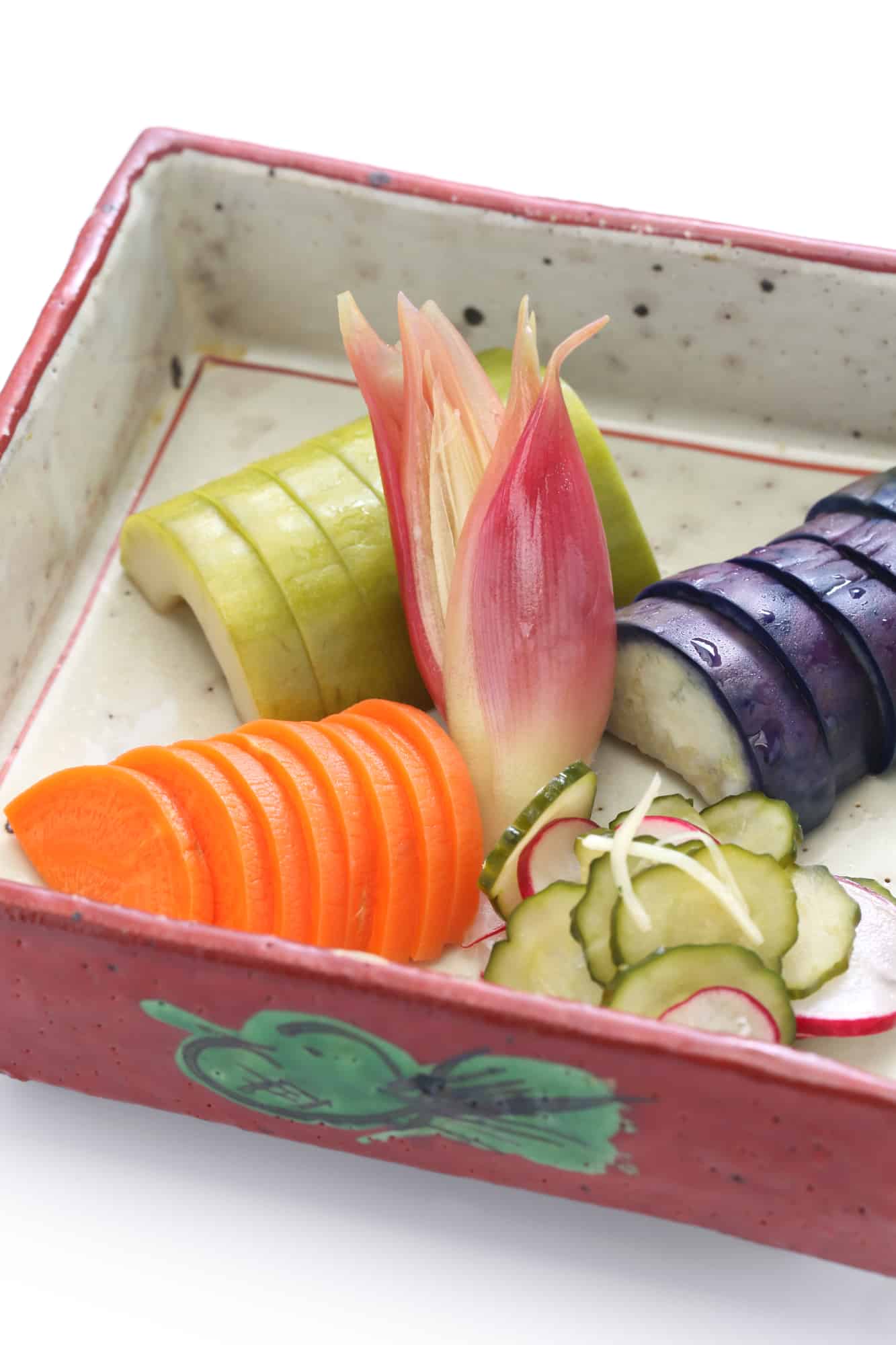 Box with Japanese pickles (tsukemono).