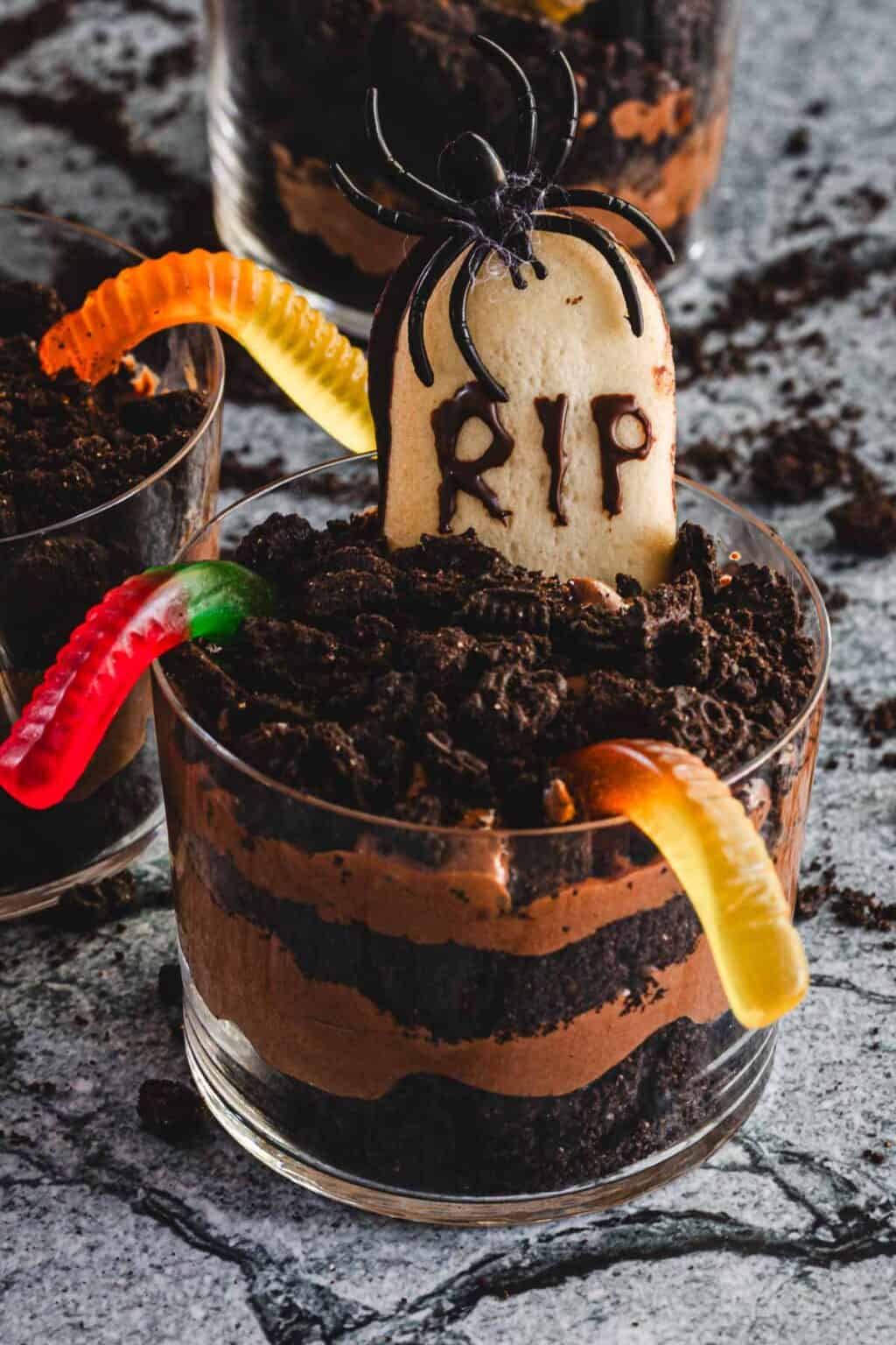 Halloween Graveyard Chocolate Mousse Cups A Spooktacular Dessert Idea At The Immigrant S Table