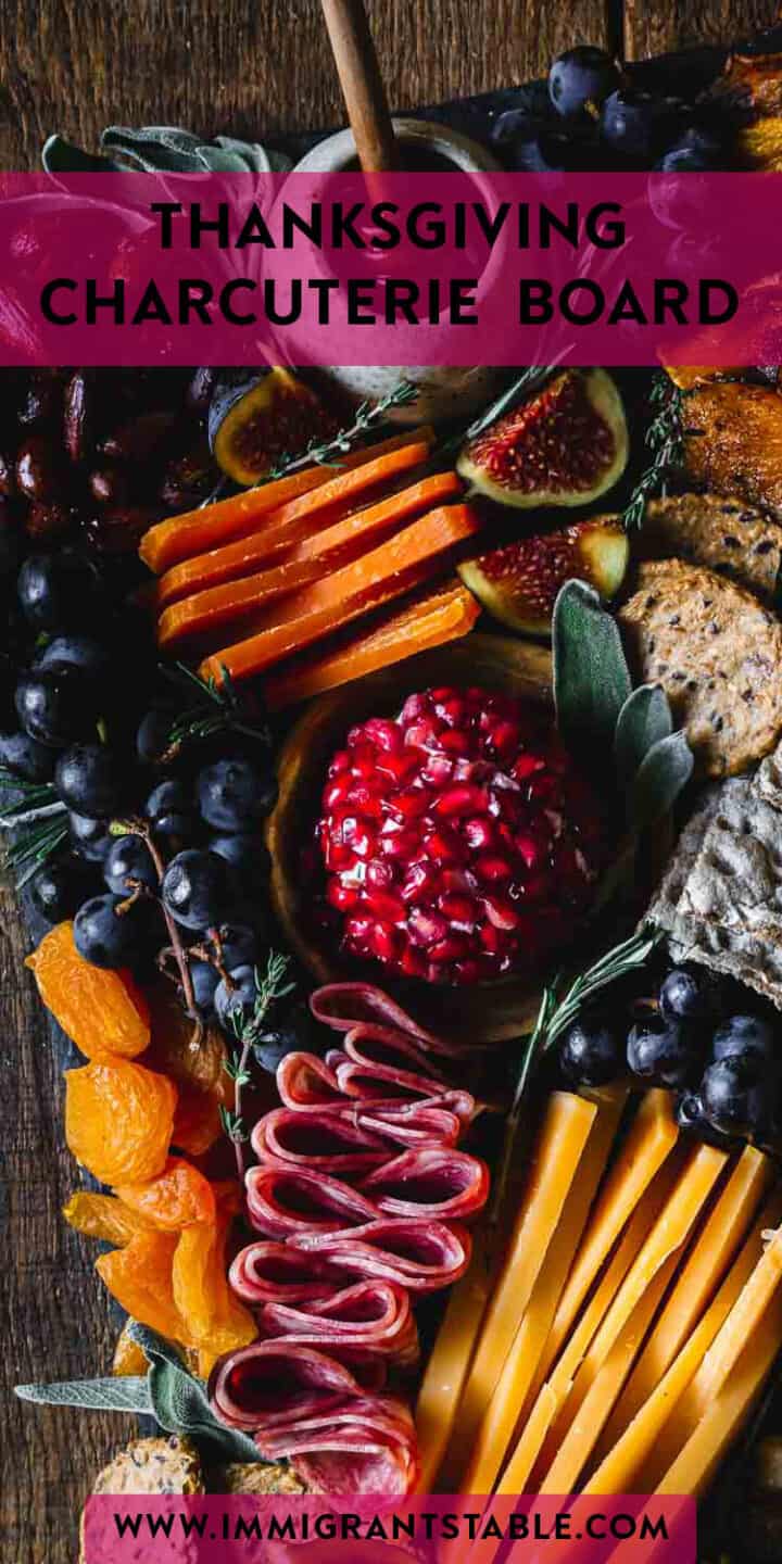 Thanksgiving Charcuterie Board: Elevate your holiday spread with a beautifully arranged and abundant charcuterie board, perfect for Thanksgiving gatherings.