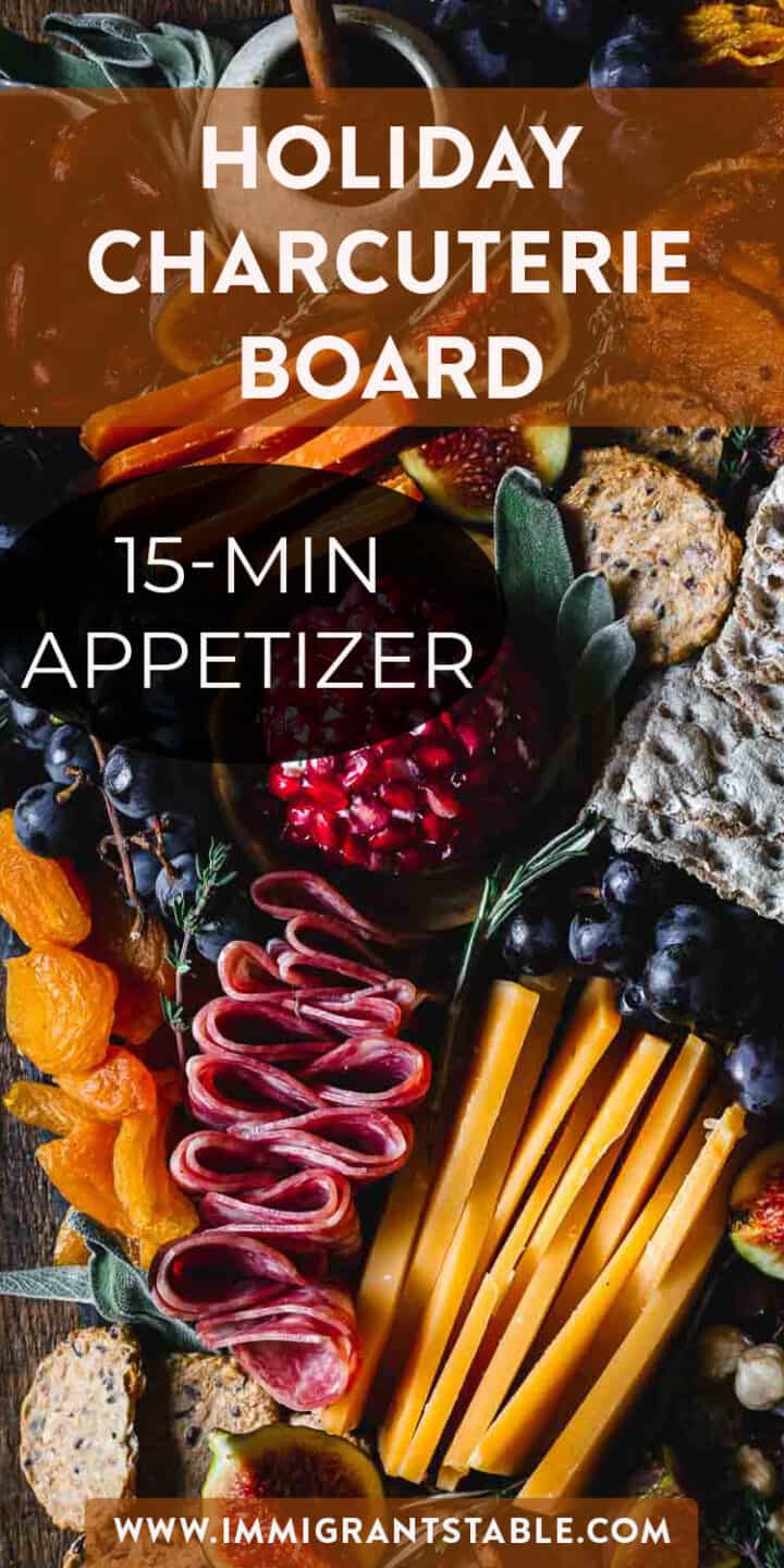 Thanksgiving charcuterie board, the perfect 15 min appetizer for the holidays.