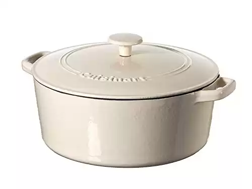 Cuisinart Casserole Cast Iron, Cream, 7 quart