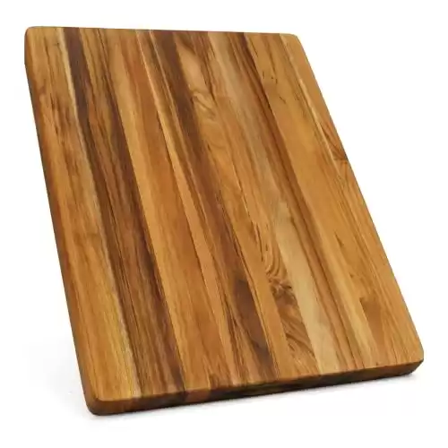 BEEFURNI Teak Wood Cutting Board with Hand Grip, Wooden Cutting Boards for Kitchen Medium, Chopping Board Wood, Reversible, Kitchen Gifts, 1-Year Manufacturer Warranty (Medium, 20 x 15 x 1.25 inches)