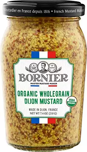 BORNIER Dijon Mustard, Organic Wholegrain, 7.4 Ounce