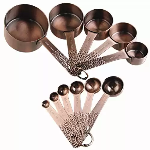 Measuring Cups and Spoons Set, Copper Measuring Cups and Spoons, Stainless Steel Measuring Cups and Spoons, 5 Measurer cups 6 Measure Spoons, Copper Measure Cups, Copper Measuring Spoons