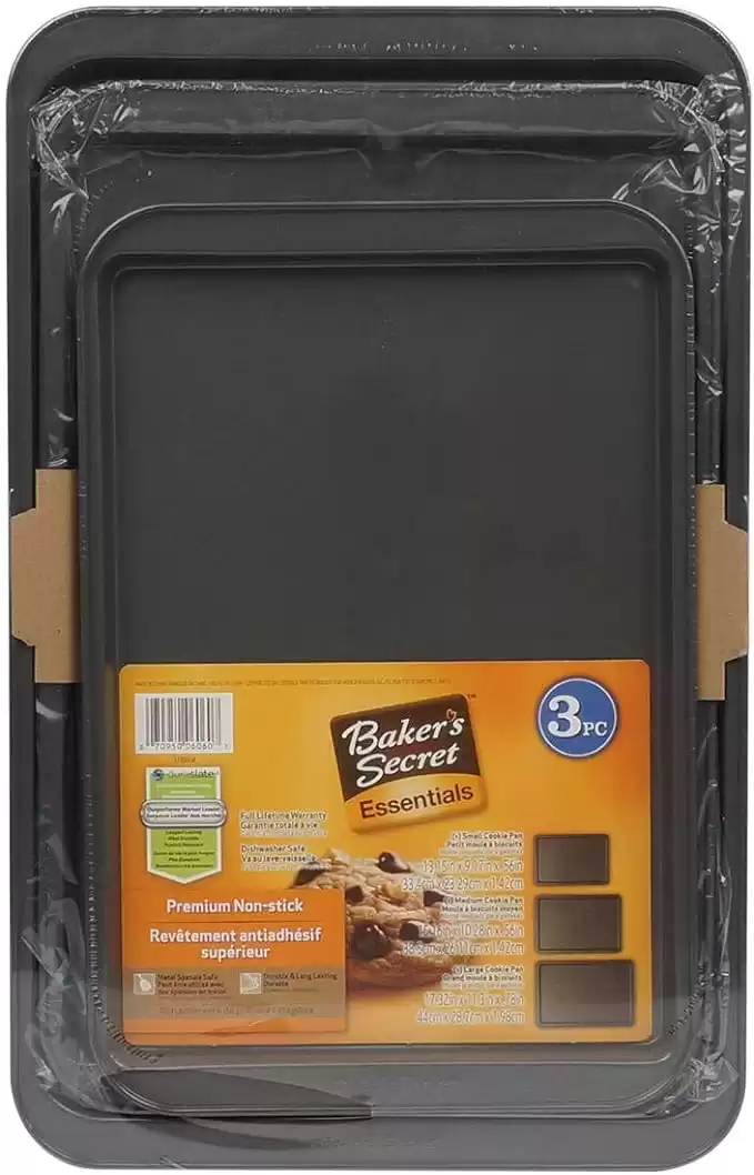 HALLOLUX GenericJINCHENGYU Bakers Secret Reconfigured 3 Piece Essentials Cookie Sheet Value Pack 1123214