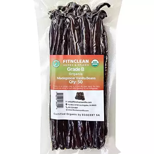 50 Madagascar Organic Vanilla Beans Grade B