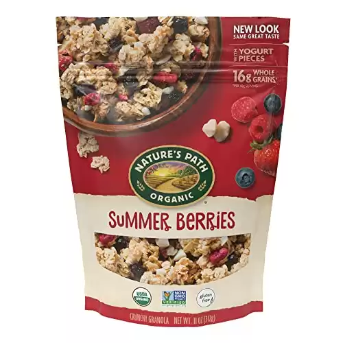 Nature's Path Organic Gluten Free Summer Berries Granola, Non-GMO, Antioxidants, 5g Plant Based Protein, 11 Ounce (Pack of 8)