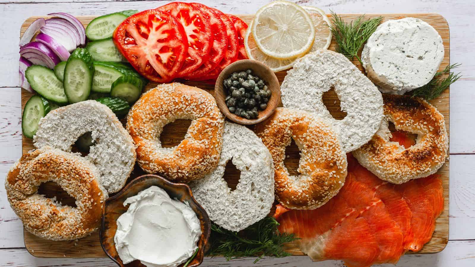 Lox and bagel board.