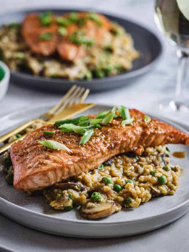 Teriyaki Glazed Salmon Risotto