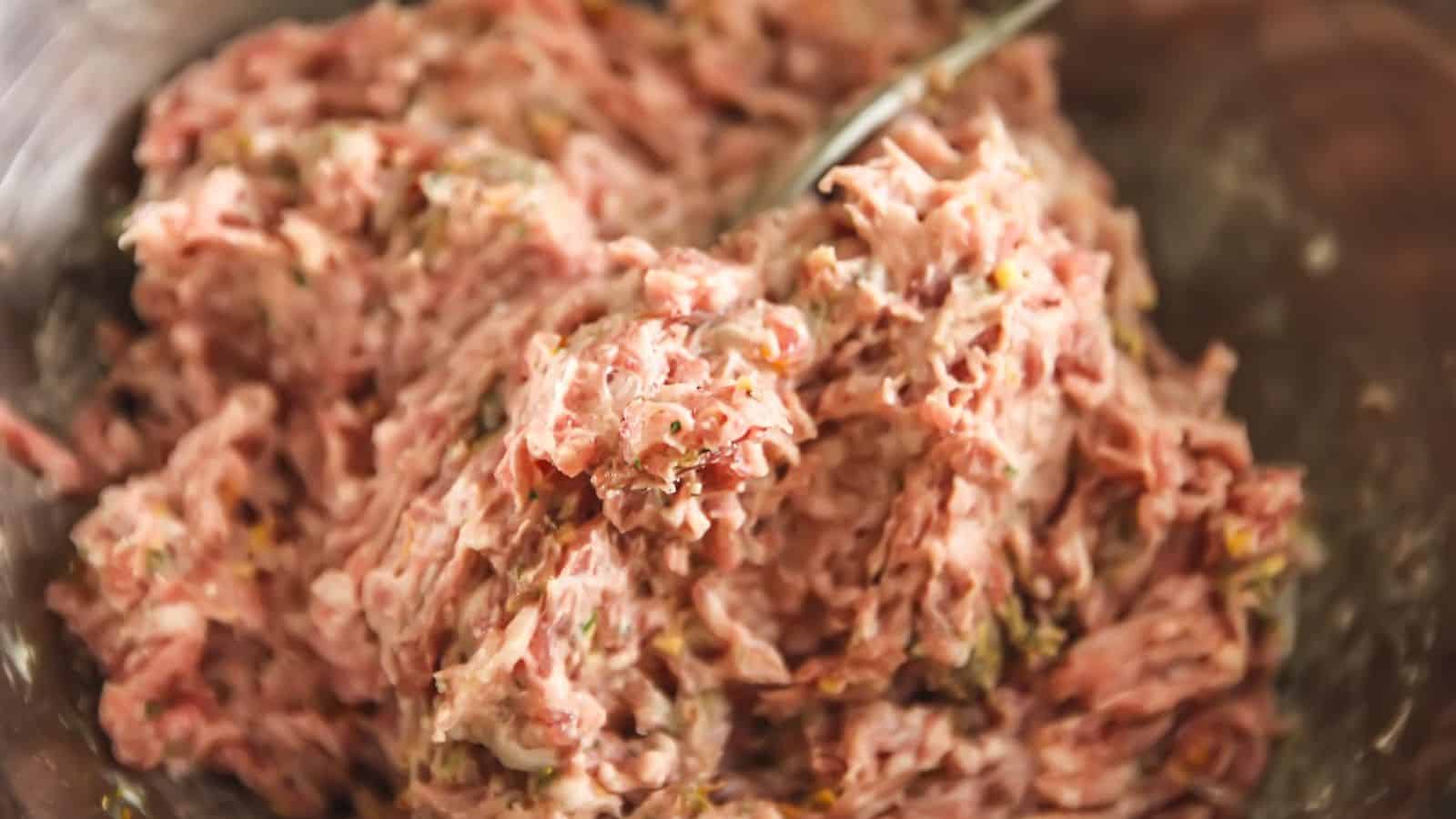 Close-up of ground meat