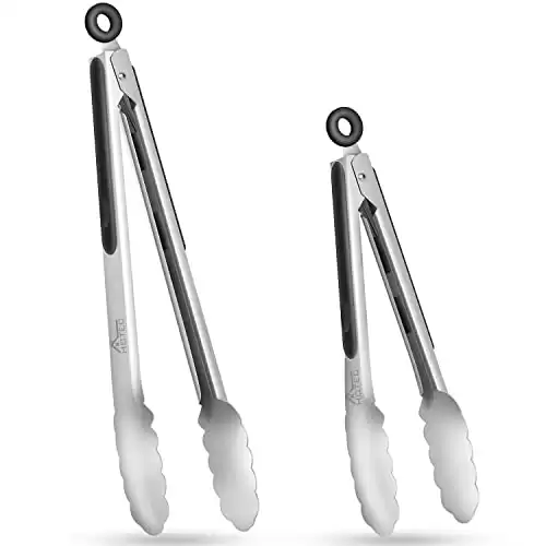 Set of 2 Stainless Steel Kitchen Tongs