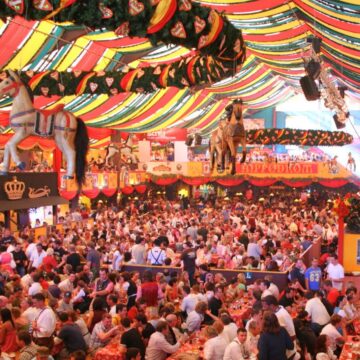 Food festival with lots of people