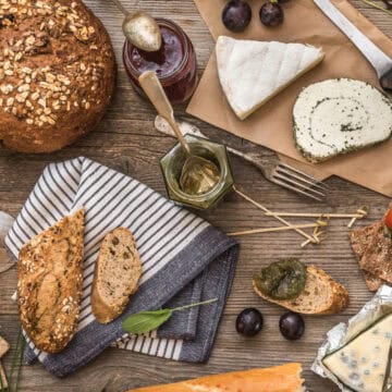French cheeses and breads