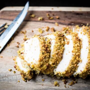 4 slices of crusted turkey breast.