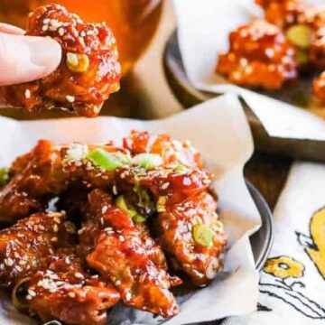 Air Fryer Korean Fried Chicken on a plate.