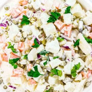 Faux Potato Salad on a big plate