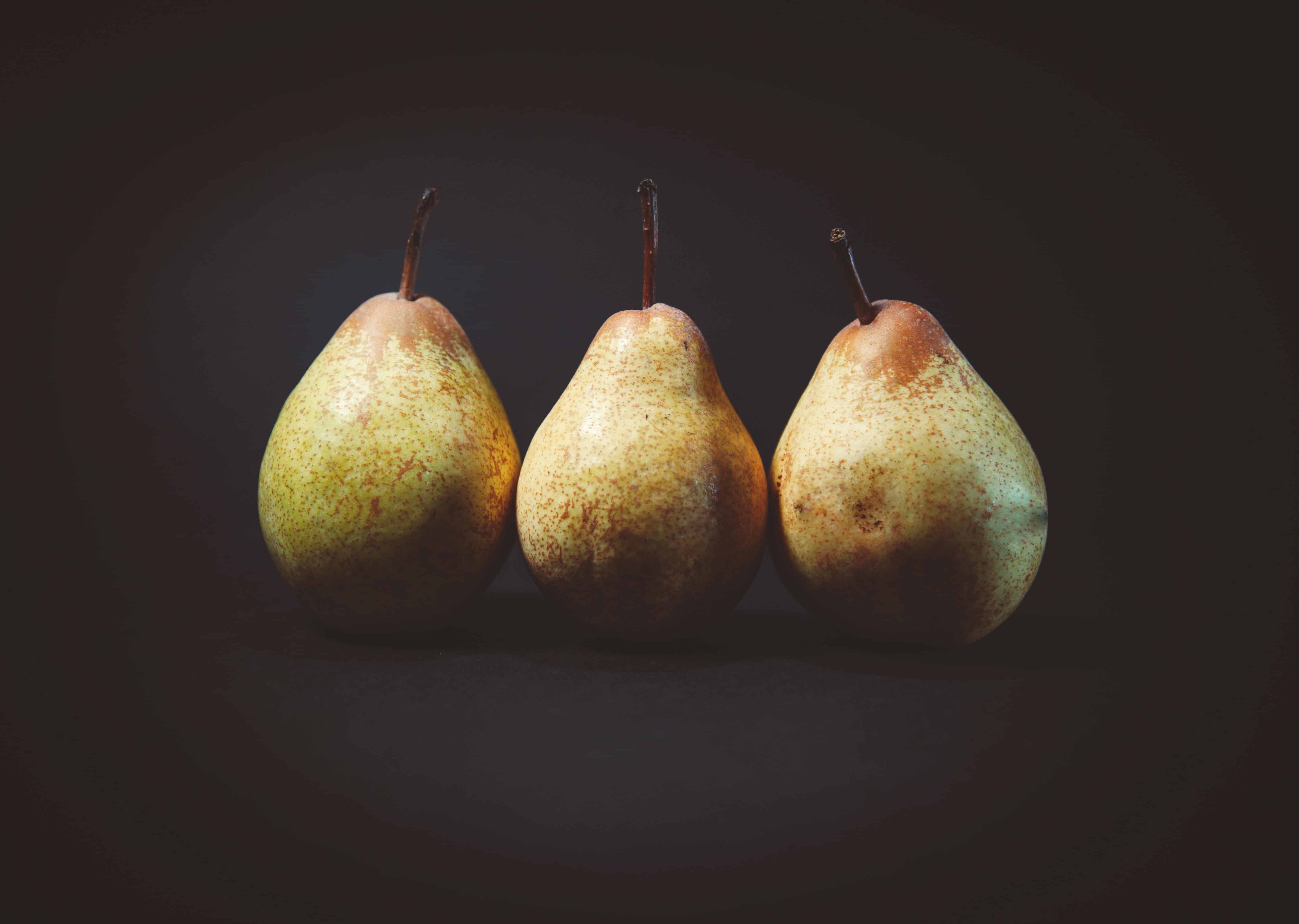 Three pears in a row.