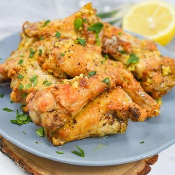 Lemon Pepper Chicken Wings on a plate